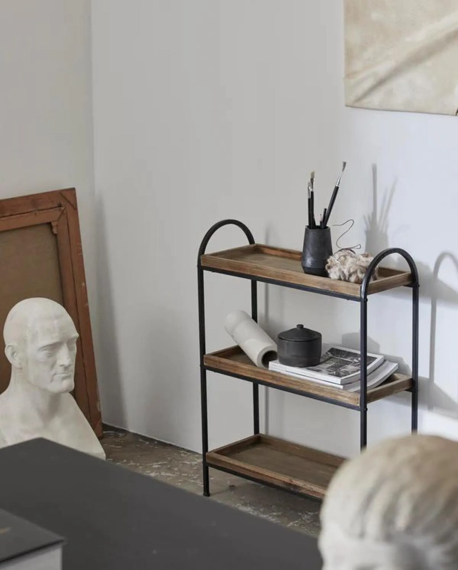 Patna Open Shelving Rack - Wood, Black