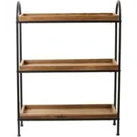 Patna Open Shelving Rack - Wood, Black