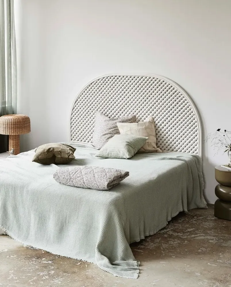 Phai Headboard - White, Rattan