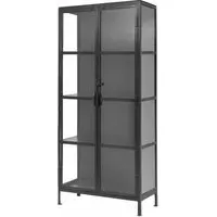 Phoenix 2 Door Glass Display Cabinet - Black
