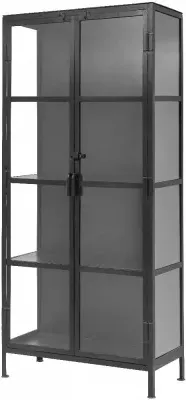 Phoenix 2 Door Glass Display Cabinet - Black image