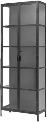 Phoenix 2 Door Glass Tall Display Cabinet - Black image