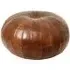 Rugby Leather Pouffe - Antique Brown