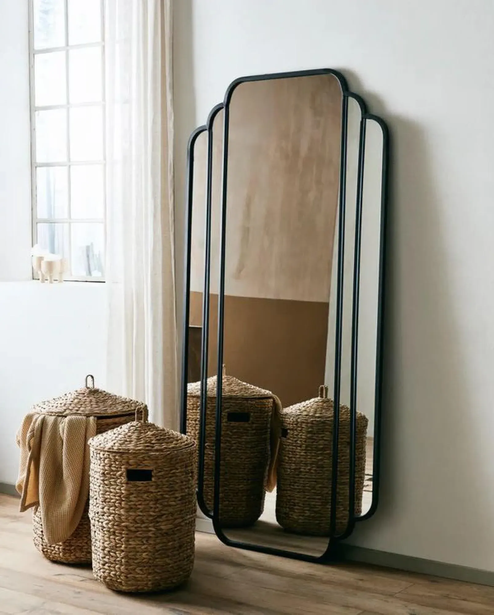 Skylark Wall Mirror - Black, Metal