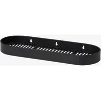 Sotra Grooves Wall Shelf - Black, Stainless Steel