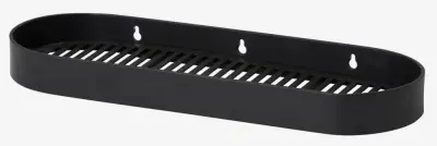 Sotra Grooves Wall Shelf - Black, Stainless Steel image