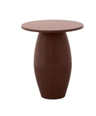 Tarim Round Side Table - Rust Red, Metal