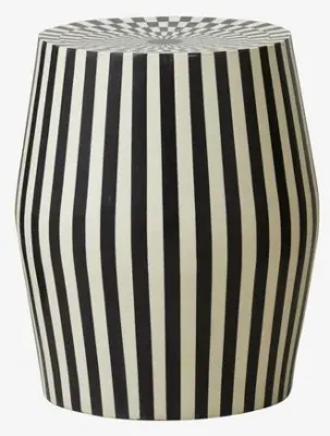 Taura Sidetable Stool - Black and White image