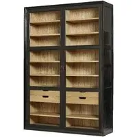Viva 2 Door Display Cabinet - Black