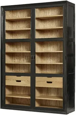 Viva 2 Door Display Cabinet - Black