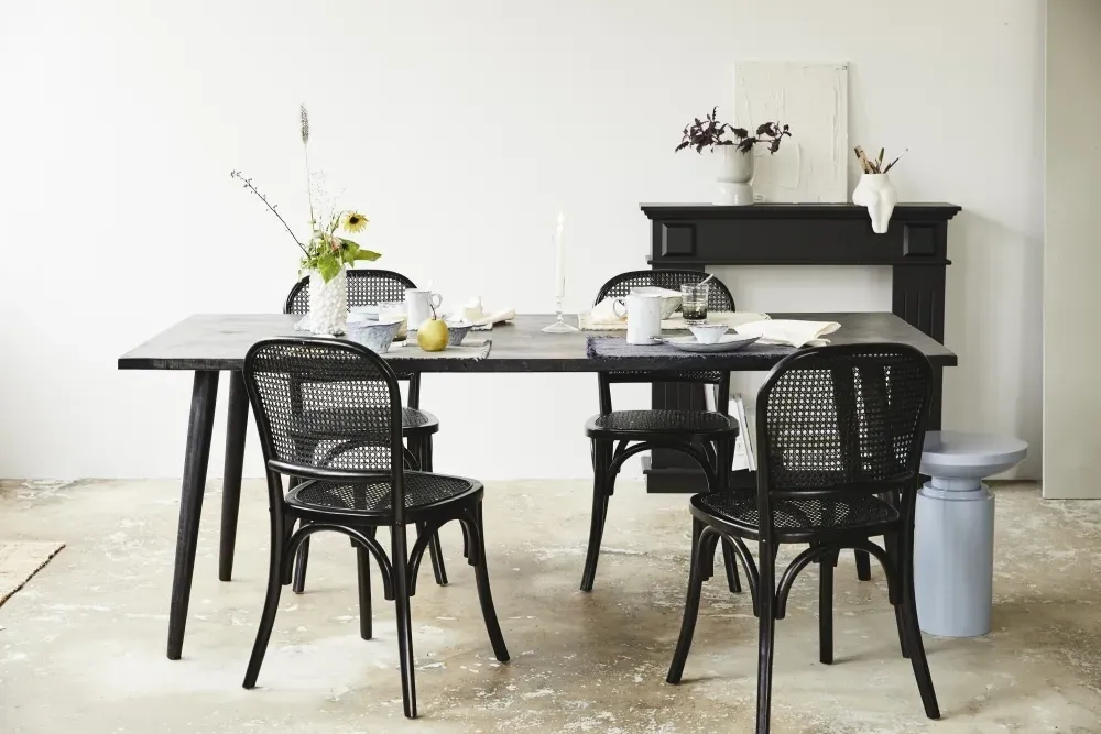 Wicky Dining Chair Set of 2 - Black, Rattan