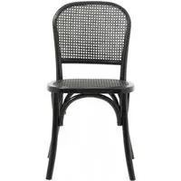Wicky Dining Chair Set of 2 - Black, Rattan