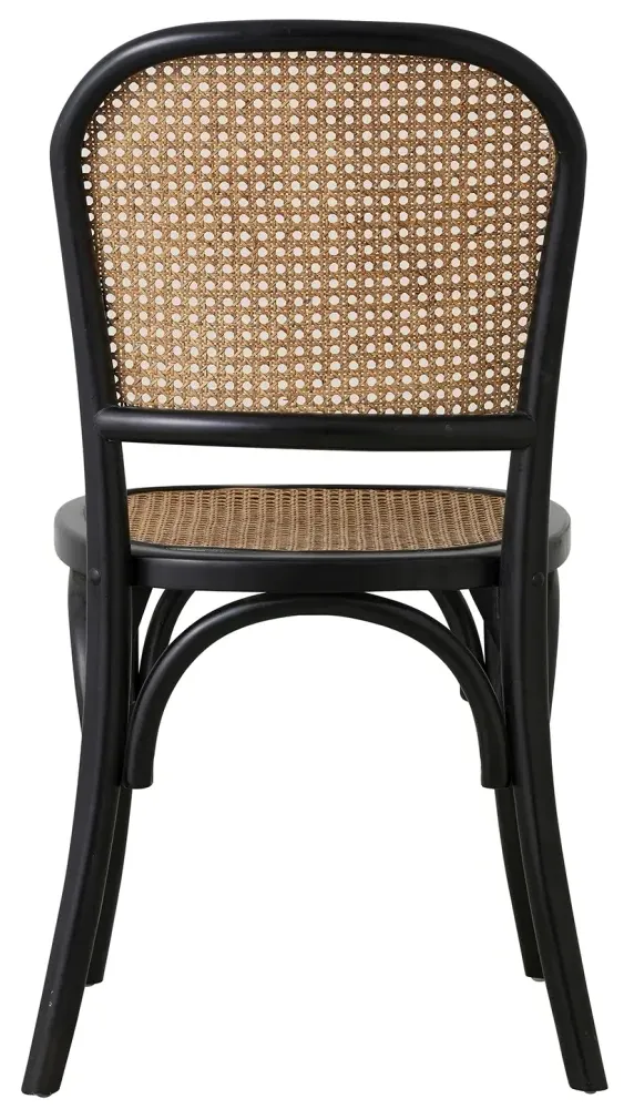 Wicky Dining Chair Set of 2 - Black, Rattan