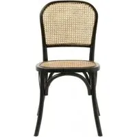 Wicky Dining Chair Set of 2 - Black, Rattan