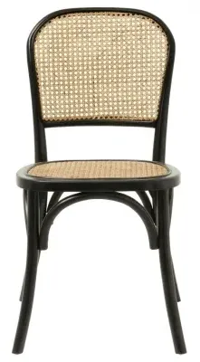 Wicky Dining Chair Set of 2 - Black, Rattan