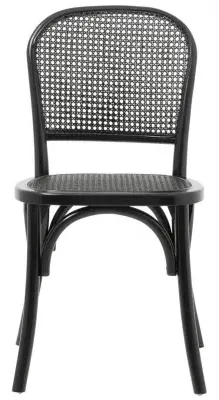 Wicky Dining Chair Set of 2 - Black, Rattan image