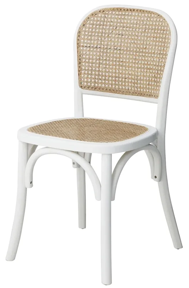 Wicky Dining Chair Set of 2 - White, Rattan