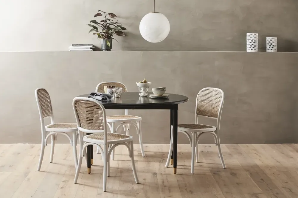 Wicky Dining Chair Set of 2 - White, Rattan