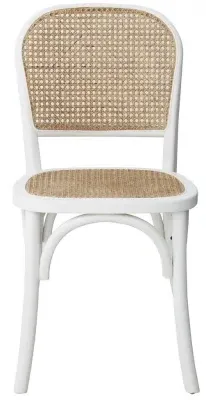 Wicky Dining Chair Set of 2 - White, Rattan