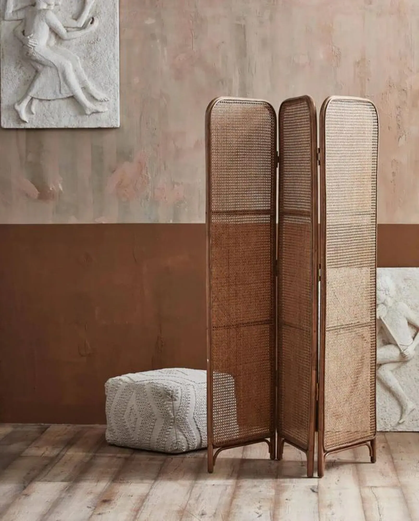 Wular Fabric Pouf - Off White