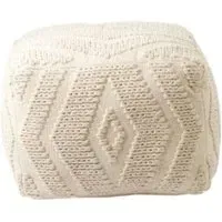 Wular Fabric Pouf - Off White