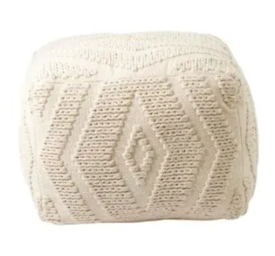 Wular Fabric Pouf - Off White image
