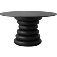Yalu 6 Seater Round Dining Table - Black