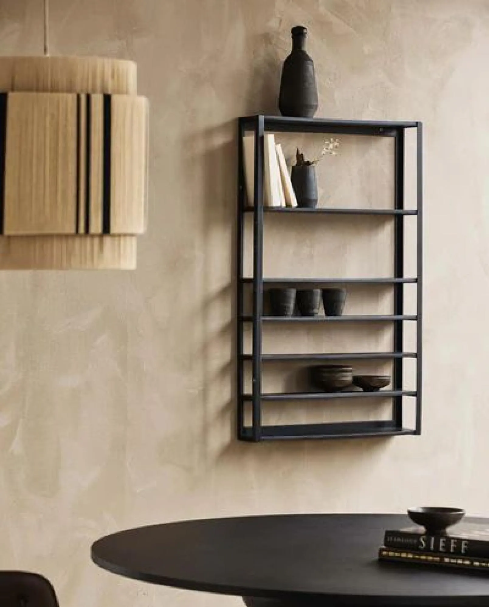 Zaros Wall Shelf - Black, Metal