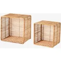 Zeya Rattan Storage Set of 2 Wall Shelves