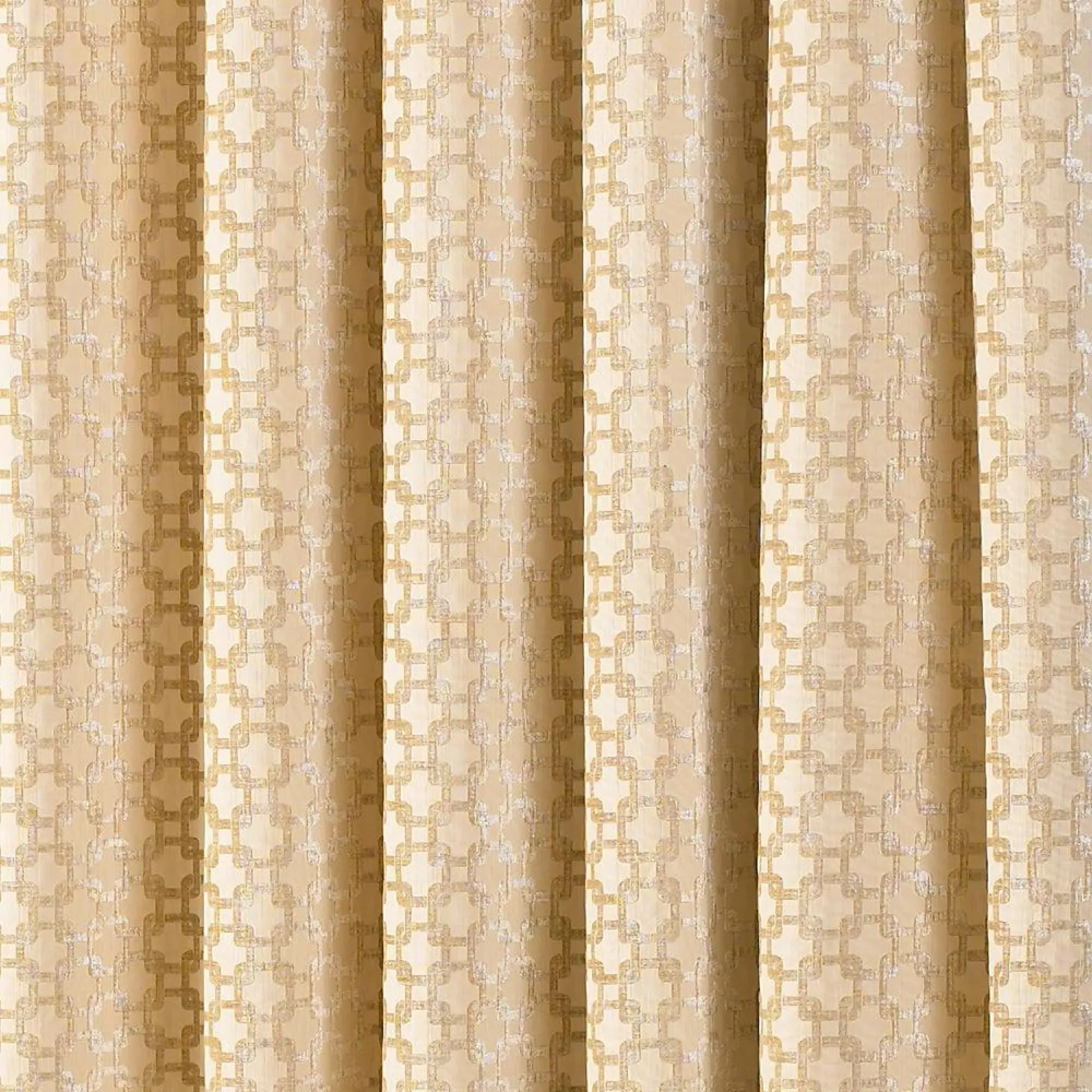 Belmont Chenille Jacquard Eyelet Curtains - Beige