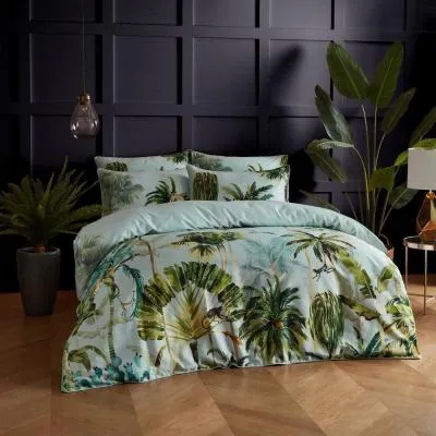 Forsteriana Palms Duvet Cover Set - Multi Coloured, Cotton image