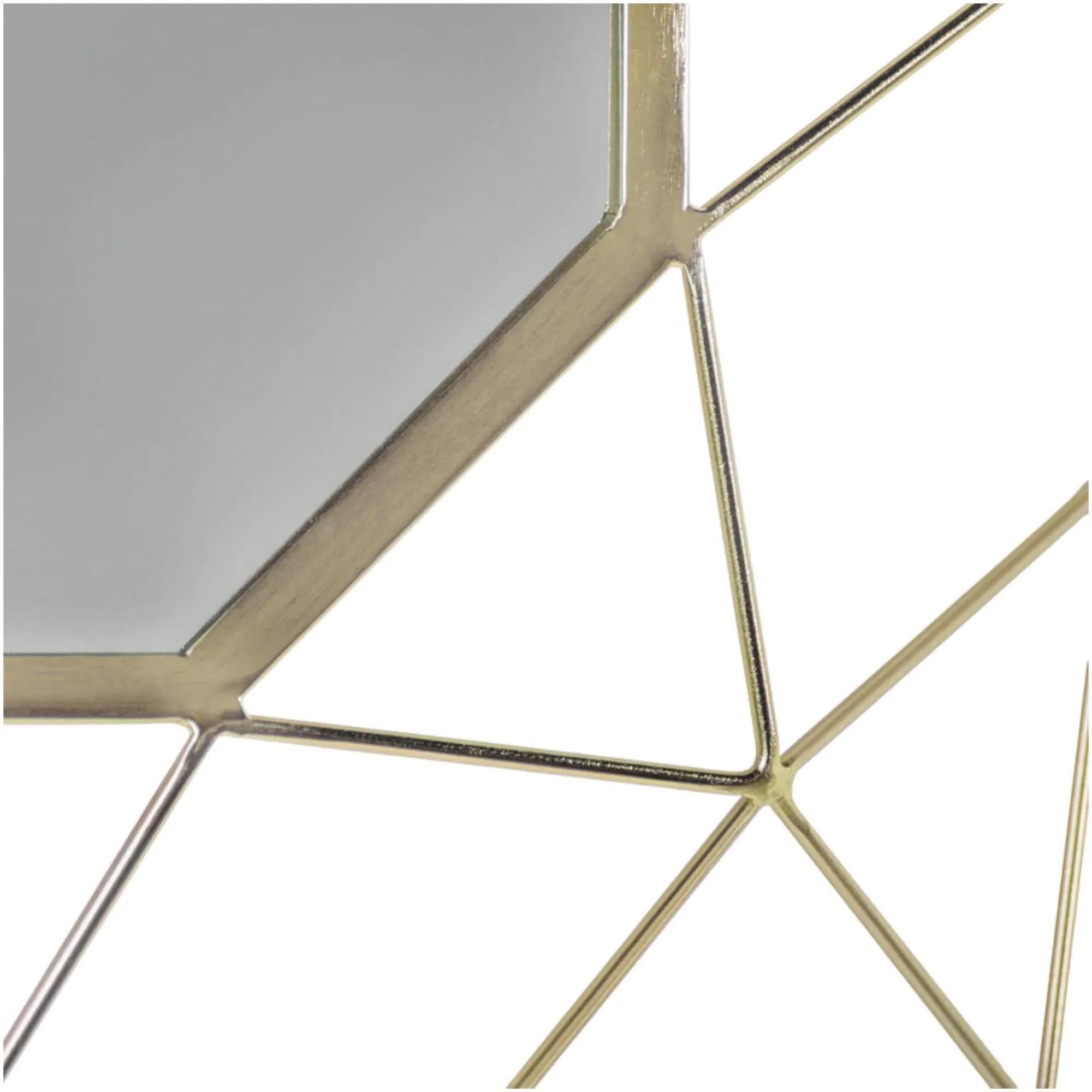 Gold Geo Round Wall Mirror - Brass