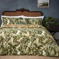 Harewood British Animal Duvet Cover Set - Emerald, Cotton