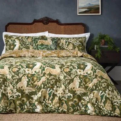 Harewood British Animal Duvet Cover Set - Emerald, Cotton image