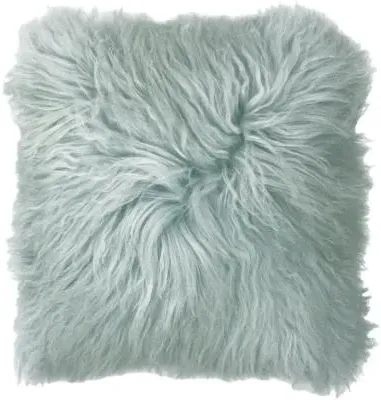 Mongolian Sheepskin Cushion - Blue Blush image