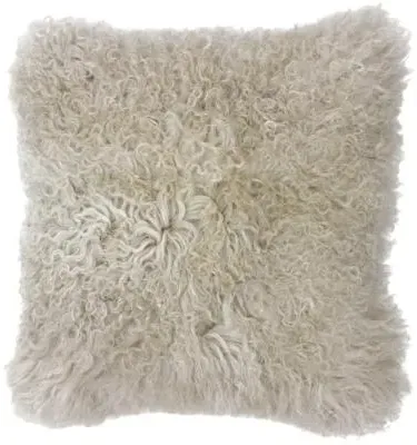 Mongolian Sheepskin Cushion - Oatmeal