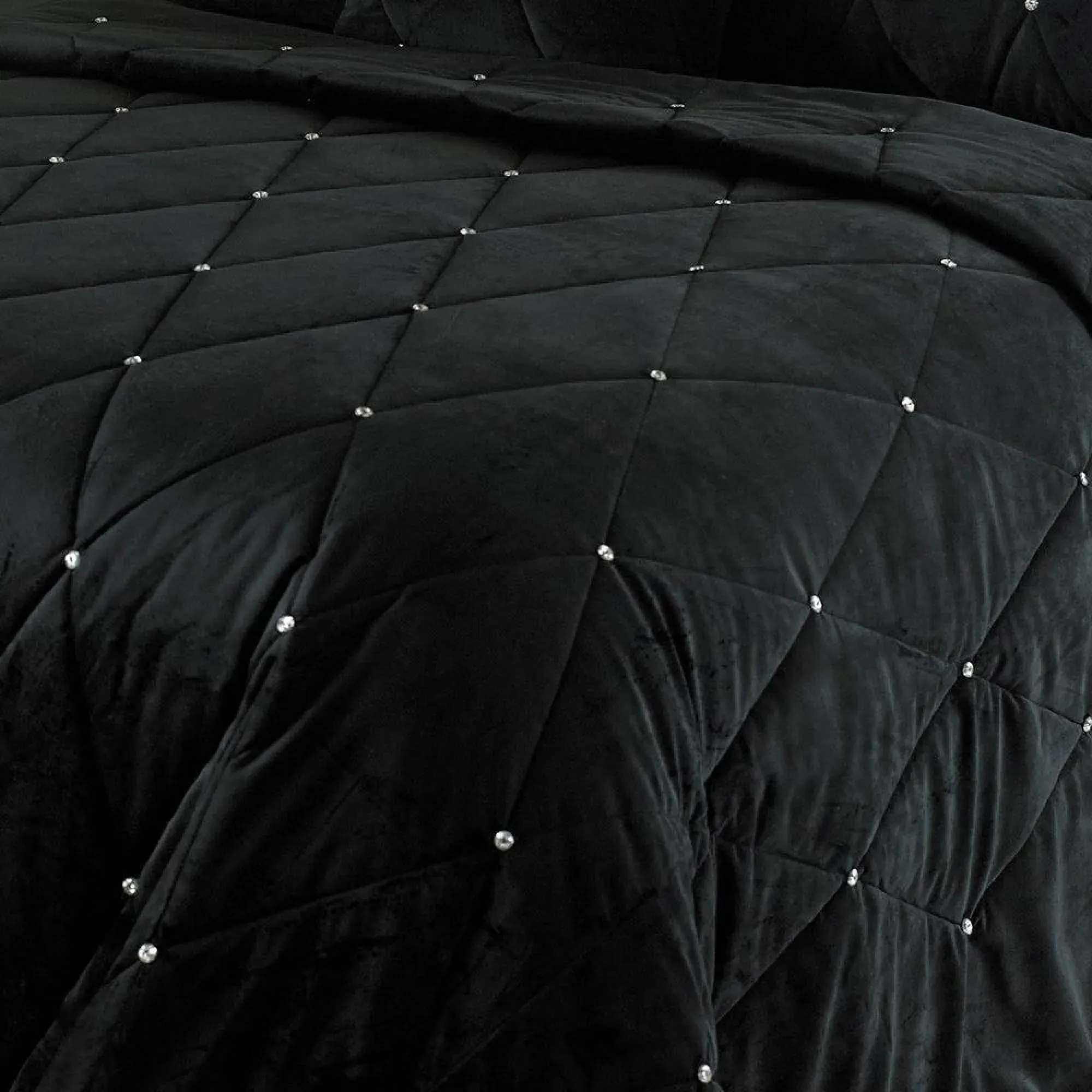 New Diamante Bedspread - Black