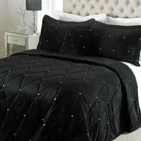 New Diamante Bedspread - Black