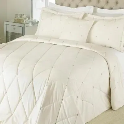 New Diamante Bedspread - Cream