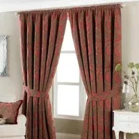 Renaissance Jacquard Pencil Pleat Curtains - Burgundy