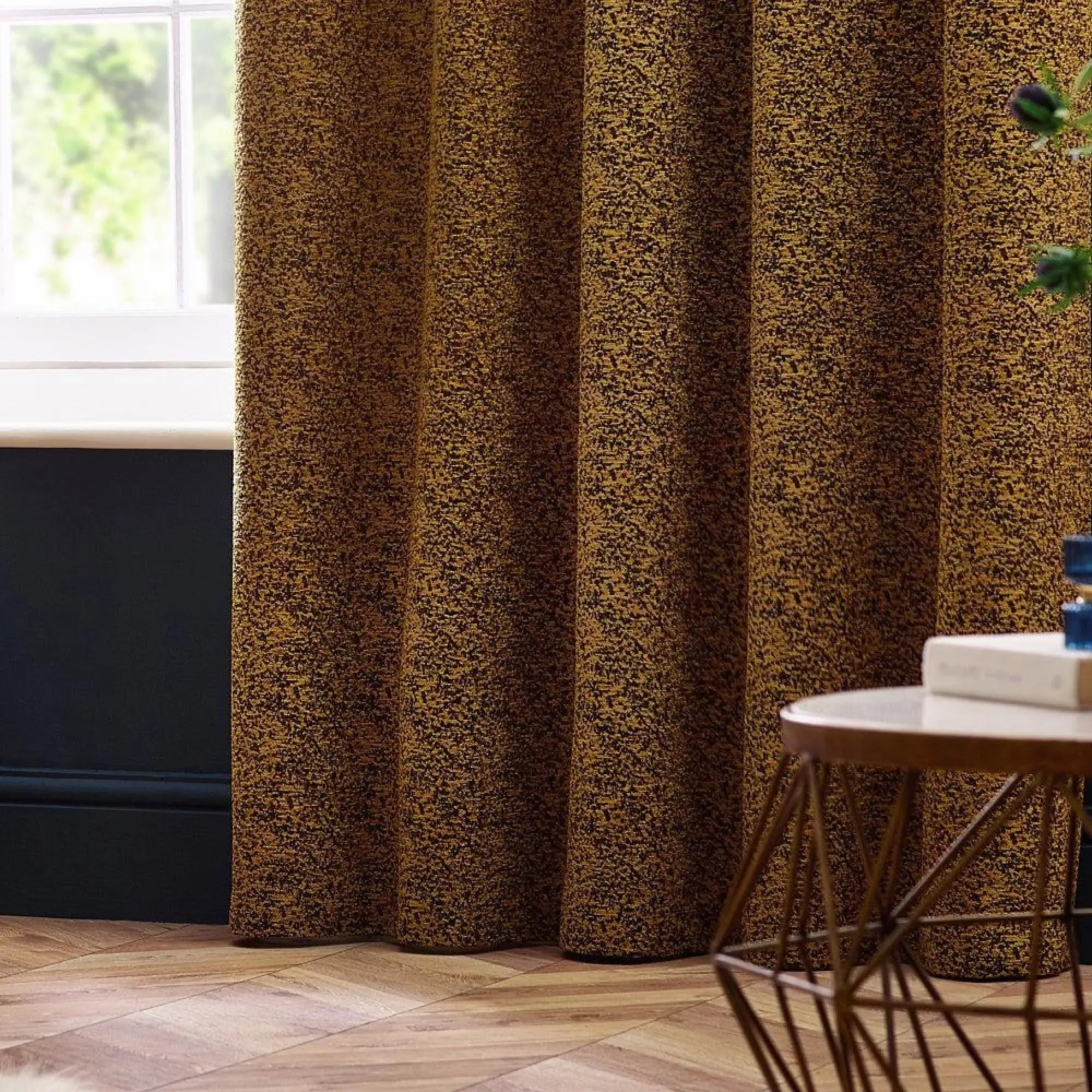 Riva Home Galaxy Room Darkening Eyelet Curtains - Gold