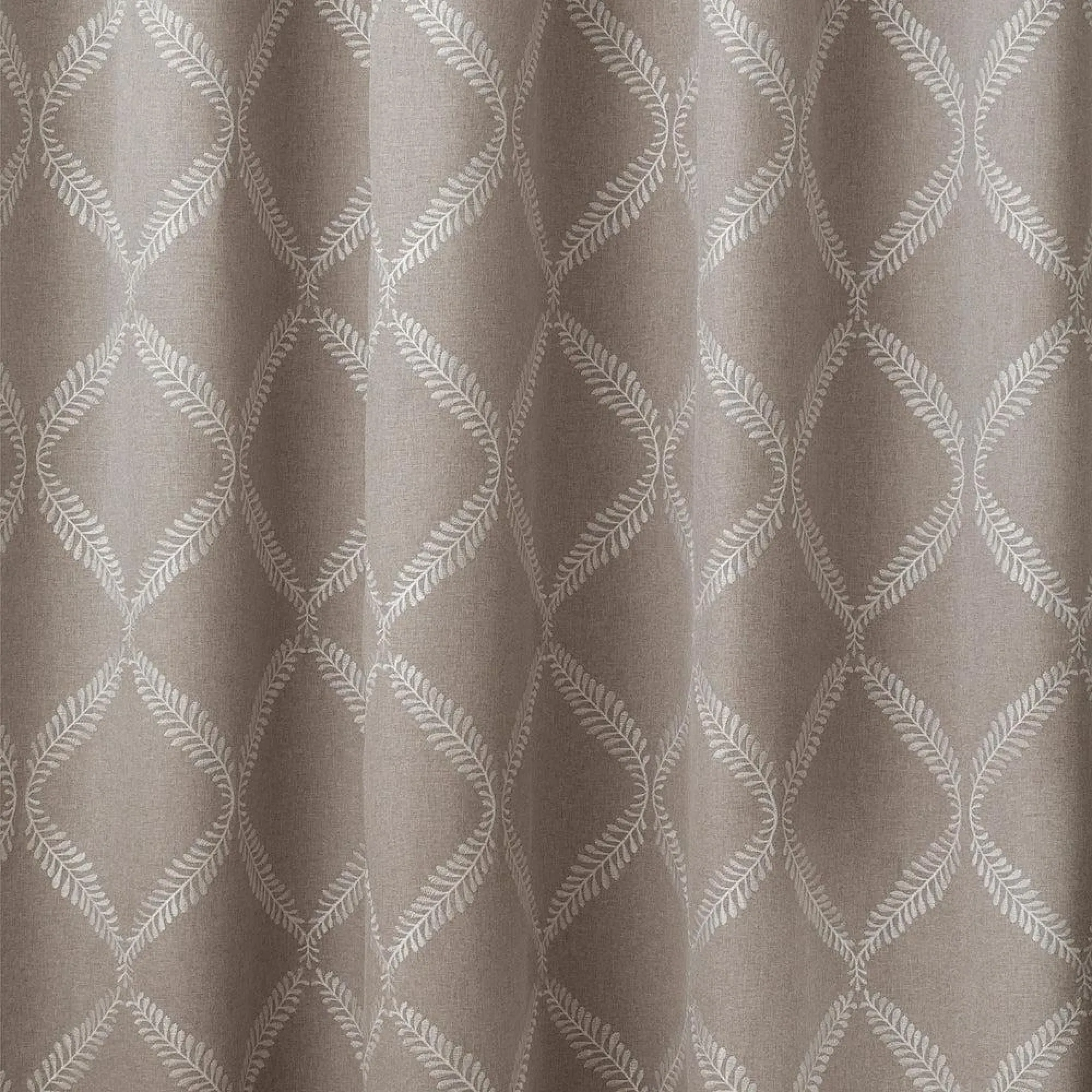 Riva Home Olivia Lattice Embroidered Pencil Pleat Curtains - Grey