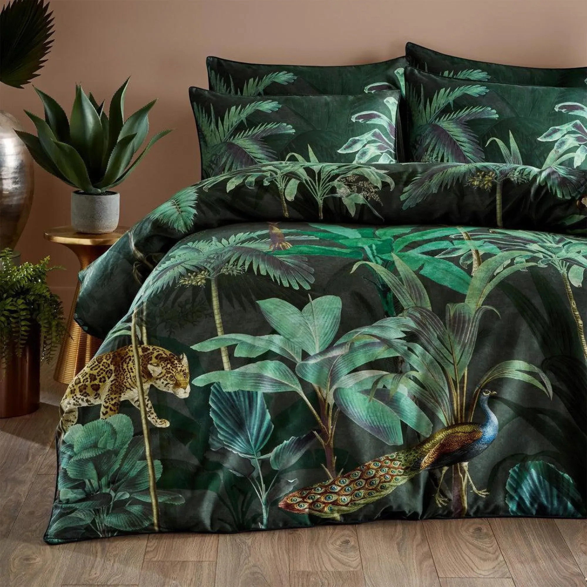 Siona Tropical Duvet Cover Set - Multi Coloured, Cotton