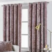 Verona Eyelet Curtains - Blush, Crushed Velvet