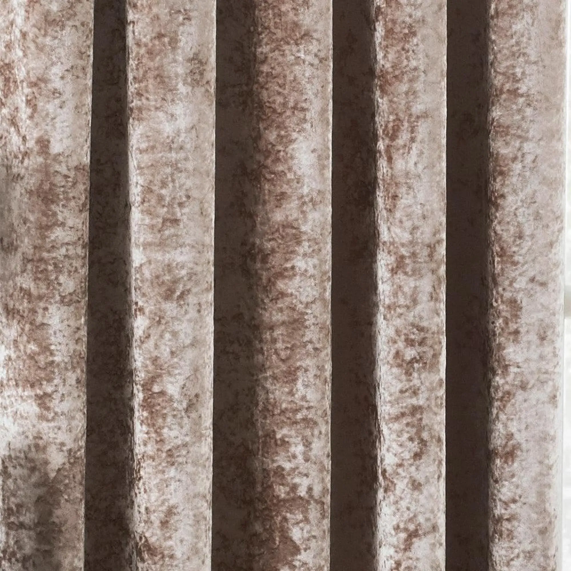 Verona Eyelet Curtains - Oyster, Crushed Velvet