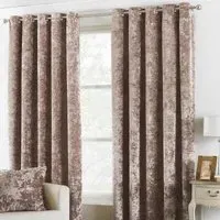 Verona Eyelet Curtains - Oyster, Crushed Velvet
