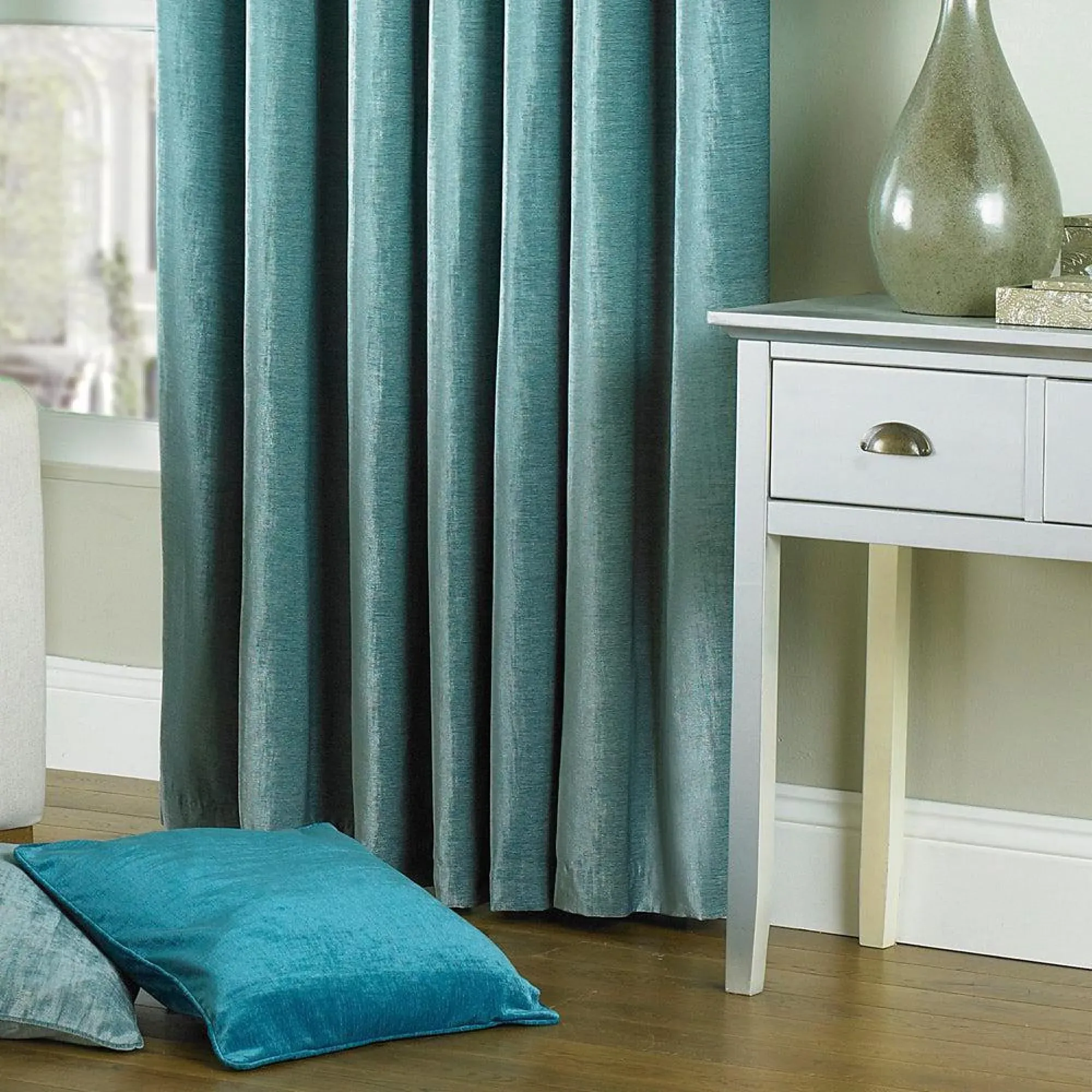 Wellesley Eyelet Curtains - Duck Egg