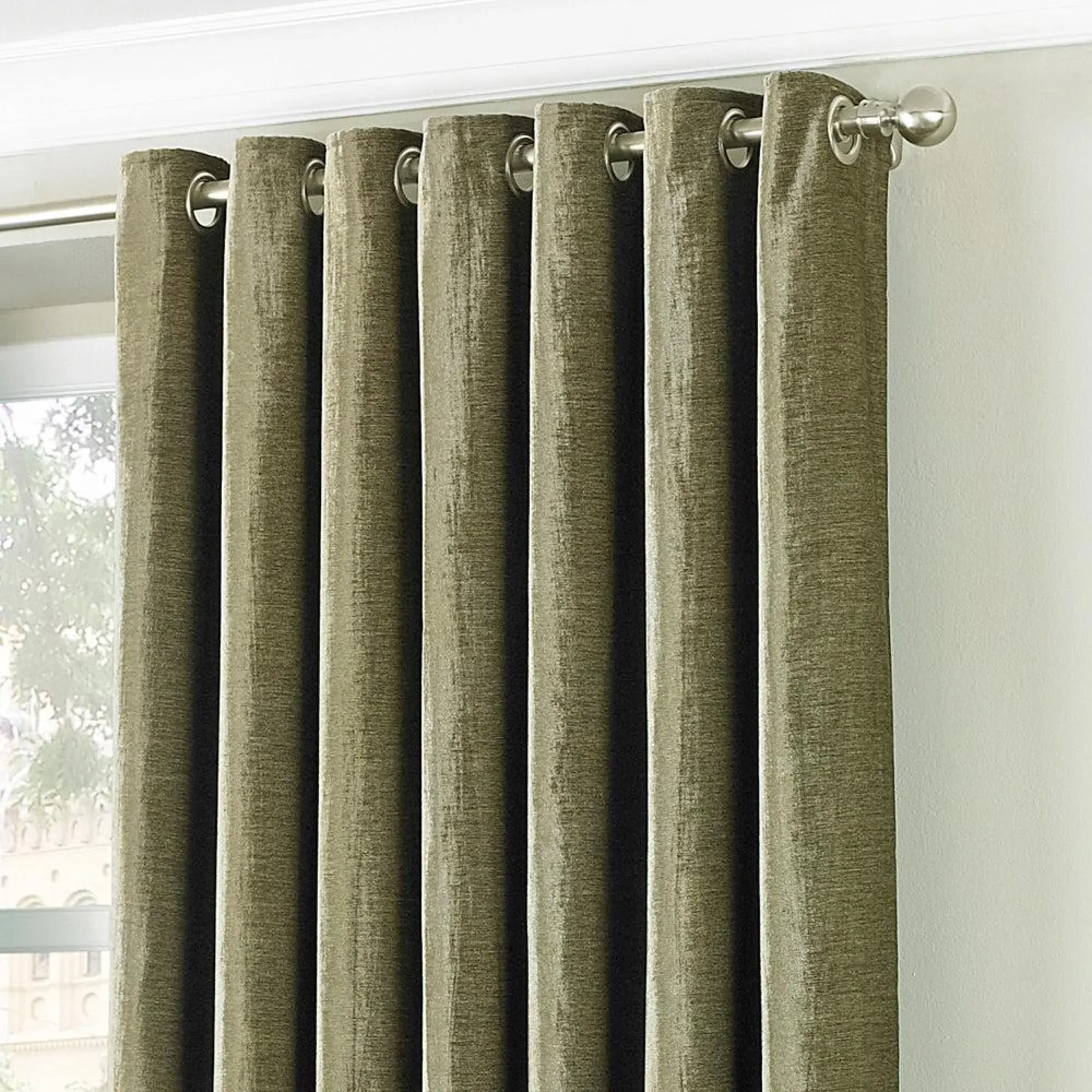 Wellesley Eyelet Curtains - Mocha