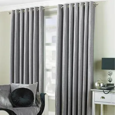 Wellesley Eyelet Curtains - Silver