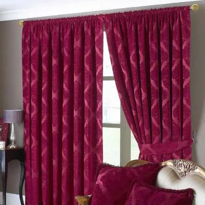 Winchester Jacquard Pencil Pleat Curtains - Raspberry